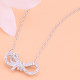 Silver Fashion Simplicity Solid With Bow Necklaces