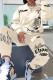 Apricot Fashion Print Basic O Neck Long Sleeve Two Pieces