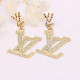 Gold Fashion Simplicity Letter Patchwork Earrings