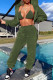 Army Green Fashion Casual Solid Basic Hooded Collar Long Sleeve Three-piece Set