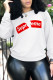 White Street Daily Print Patchwork Letter O Neck Tops