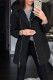 Black Casual Solid Patchwork Pocket Zipper Hooded Collar Outerwear