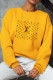 Yellow Fashion Sportswear Print Letter O Neck Tops
