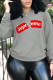 Grey Street Daily Print Patchwork Letter O Neck Tops