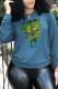 Blue Casual Sportswear Print Patchwork O Neck Tops
