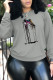 Grey Fashion Sportswear Print Patchwork O Neck Tops
