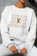 White Fashion Sportswear Print Letter O Neck Tops
