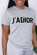 Grey Casual Street Print Patchwork Letter O Neck T-Shirts