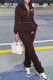 Coffee Fashion Casual Embroidery Patchwork Turndown Collar Long Sleeve Two Pieces