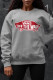 Grey Fashion Sportswear Print Letter O Neck Tops
