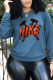 Blue Fashion Casual Print Patchwork Letter O Neck Tops