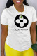 White Fashion Casual Print Letter O Neck T-Shirts