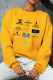 Yellow Fashion Sportswear Print Letter O Neck Tops