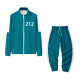 Blue-212 Squid Game Casual Print Patchwork Turndown Collar Long Sleeve Two Pieces