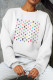 White Sexy Street Print Patchwork O Neck Tops