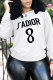 White Fashion Sportswear Print Patchwork Letter O Neck Tops