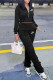 Black Fashion Casual Embroidery Patchwork Turndown Collar Long Sleeve Two Pieces