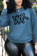 Blue Street Daily Print Patchwork O Neck Tops