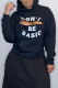 Black Sexy Street Ripped Patchwork Hooded Collar Tops