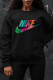Black Fashion Sportswear Print Letter O Neck Tops
