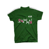 Ink Green Casual Print Split Joint O Neck T-Shirts