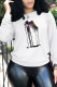 White Fashion Sportswear Print Patchwork O Neck Tops