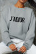 Grey Fashion Sportswear Print Letter O Neck Tops
