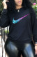 Black Street Sportswear Print Patchwork O Neck Tops