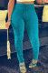 Blue Fashion Casual Solid Skinny High Waist Pencil Trousers