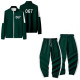 Dark Green Squid Game Fashion Casual Print Patchwork Zipper Collar Long Sleeve Two Pieces