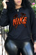 Black Fashion Casual Print Patchwork Letter O Neck Tops