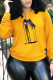Yellow Fashion Sportswear Print Patchwork O Neck Tops