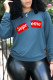 Blue Street Daily Print Patchwork Letter O Neck Tops
