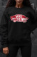 Black Fashion Sportswear Print Letter O Neck Tops