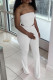 White Sexy Casual Solid Backless Strapless Sleeveless Two Pieces