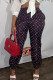 Pink Fashion Street Print Patchwork Loose Pencil Bottoms