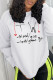 White Casual Street Print Patchwork Letter O Neck Tops (squid game)