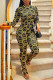 Yellow Fashion Casual Print Basic O Neck Skinny Jumpsuits