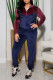 Fuchsia Casual Solid Patchwork Zipper Hooded Collar Long Sleeve Two Pieces