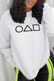 Yellow Casual Daily Print Patchwork O Neck Tops (squid game)