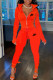 Red Fashion Casual Print Patchwork Turndown Collar Long Sleeve Two Pieces