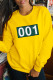 Yellow Fashion Casual Print Patchwork O Neck Tops (squid game)