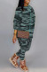 Green Fashion Casual Print Patchwork O Neck Long Sleeve Two Pieces