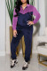Rose Purple Casual Solid Patchwork Zipper Hooded Collar Long Sleeve Two Pieces