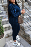 Green Casual Solid Patchwork Turndown Collar Long Sleeve Two Pieces