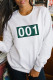 White Fashion Casual Print Patchwork O Neck Tops (squid game)
