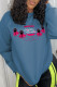 Blue Casual Street Print Patchwork O Neck Tops (squid game)