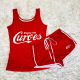 Red Casual Print Patchwork Sleeveless Two Pieces