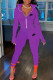 Dark Purple Fashion Casual Print Patchwork Turndown Collar Long Sleeve Two Pieces