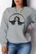 Grey Casual Street Print Patchwork O Neck Tops